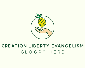 Hand Pineapple Fruit  logo design