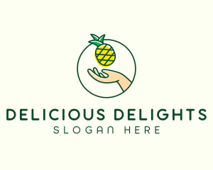 Hand Pineapple Fruit  logo design