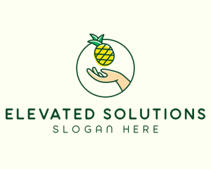 Hand Pineapple Fruit  logo design