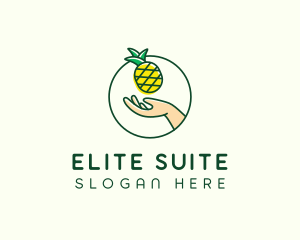 Hand Pineapple Fruit  logo design