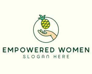 Hand Pineapple Fruit  logo design