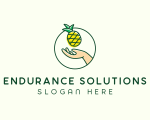 Hand Pineapple Fruit  logo design