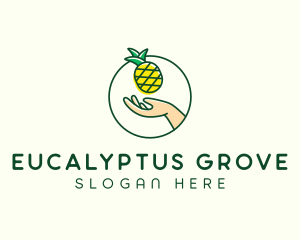 Hand Pineapple Fruit  logo design