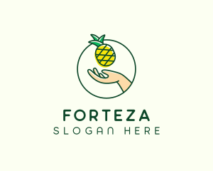 Hand Pineapple Fruit  logo design