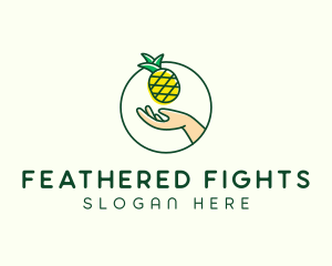 Hand Pineapple Fruit  logo design