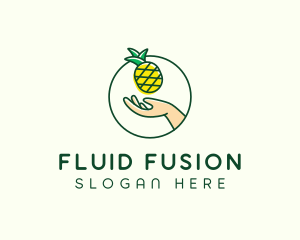 Hand Pineapple Fruit  logo design