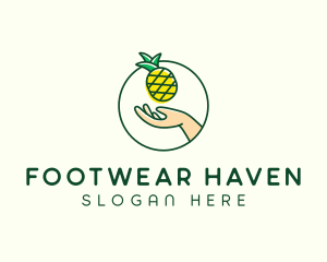 Hand Pineapple Fruit  logo design