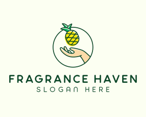 Hand Pineapple Fruit  logo design