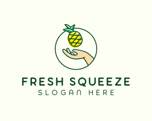 Juicer - Hand Pineapple Fruit logo design