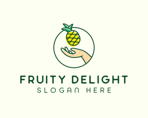 Hand Pineapple Fruit  logo design