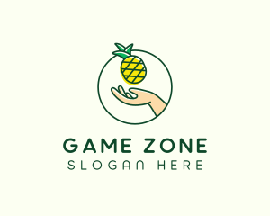 Hand Pineapple Fruit  logo design