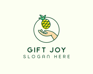 Hand Pineapple Fruit  logo design