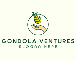 Hand Pineapple Fruit  logo design