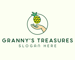 Hand Pineapple Fruit  logo design