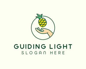 Hand Pineapple Fruit  logo design