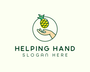 Hand - Hand Pineapple Fruit logo design