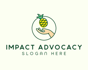 Hand Pineapple Fruit  logo design