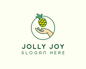 Hand Pineapple Fruit  logo design