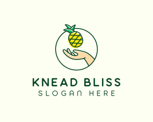 Hand Pineapple Fruit  logo design