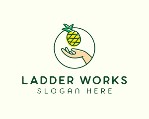 Hand Pineapple Fruit  logo design