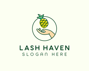 Hand Pineapple Fruit  logo design