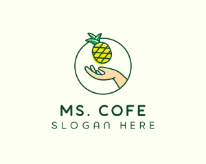 Hand Pineapple Fruit  logo design