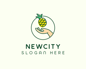 Hand Pineapple Fruit  logo design