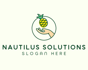 Hand Pineapple Fruit  logo design