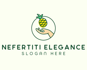 Hand Pineapple Fruit  logo design