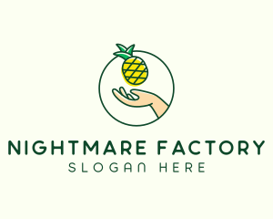 Hand Pineapple Fruit  logo design