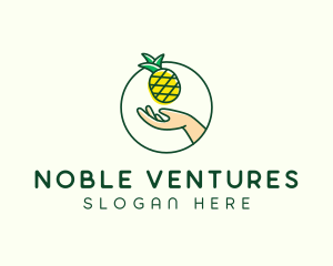 Hand Pineapple Fruit  logo design