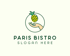 Hand Pineapple Fruit  logo design