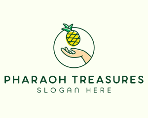 Hand Pineapple Fruit  logo design