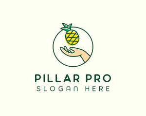 Hand Pineapple Fruit  logo design