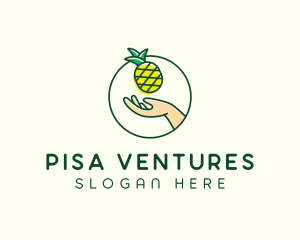 Hand Pineapple Fruit  logo design