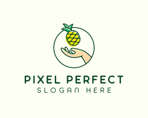 Hand Pineapple Fruit  logo design