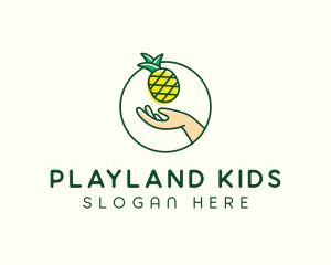 Hand Pineapple Fruit  logo design