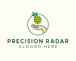 Hand Pineapple Fruit  logo design