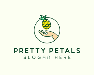 Hand Pineapple Fruit  logo design