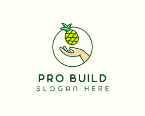 Hand Pineapple Fruit  logo design