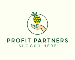 Hand Pineapple Fruit  logo design