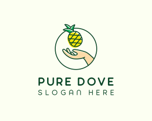 Hand Pineapple Fruit  logo design