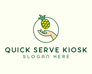 Hand Pineapple Fruit  logo design