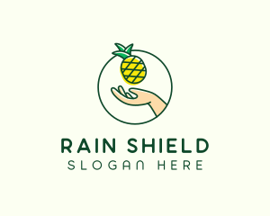 Hand Pineapple Fruit  logo design