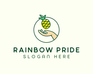 Hand Pineapple Fruit  logo design