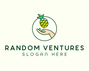 Hand Pineapple Fruit  logo design