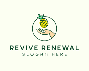 Hand Pineapple Fruit  logo design