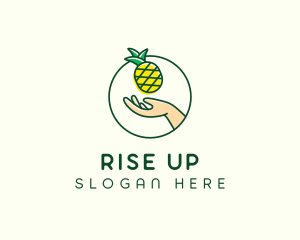 Hand Pineapple Fruit  logo design