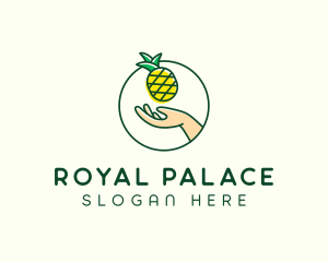 Hand Pineapple Fruit  logo design