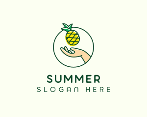 Hand Pineapple Fruit  logo design